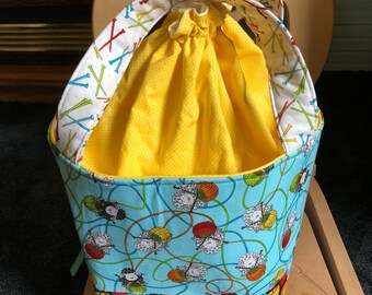 Sweater Project Bag, Sweater Bucket, Extra Large Knitting Bag, Yarn Storage Tote, Extra Large Drawstring Bag, Blanket Project Bag, Huge bag,