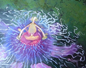 Floral Oil Painting, Passion Flower,Impressionist art, Daily Painting, Small Oil Painting,"Kathy's Passion", 6x8" Oil, Free Shipping in US