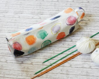 Knitting needle case - Soft boxy knitting needle storage - Knitting bag - Knitting and crocheting project bag - Knitting accessories