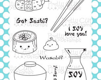Got Sushi? 4x6" Clear Photopolymer Stamp Set