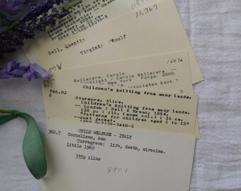 Vintage 3" x 5" Library Cards - Set Of 5