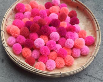 50 Piece Pink Pom Pom,bon bon