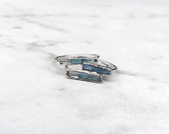 Raw Aquamarine Ring, Sterling Silver Ring, Rings for Women, Gemstone Ring, Statement Ring, Stacking Rings, Raw Crystal Ring, Boho Ring