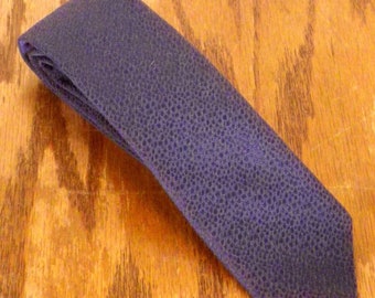 vtg 40s 50s Rockabilly Metcalf Blue Rayon Acetate Skinny Tie Box 52" 2.25"