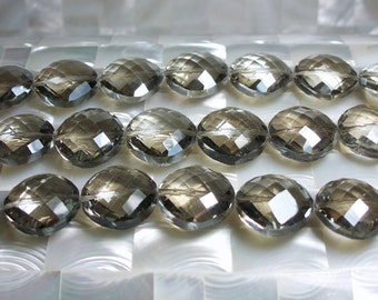 8pc 22mm Grey/Gray Black Diamond color Chinese Crystal glass Beads Soft Diamond shape Jewelry Jewellery Craft Supplies