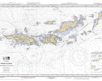 virgin gorda to st thomas 2011 nautical map virgin islands reprint ac harbors custom
