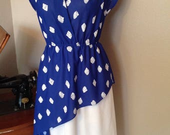 Vintage 1980s Color Block Dress Small