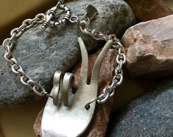 Vintage Fork Peace Sign Bracelet