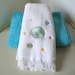 CANNON TOWELS Set of 2) Hand Towels, 2) Fingertip Towels with 1 MAINSTAY Hand Towel Turquoise Art Deco Pattern Gift