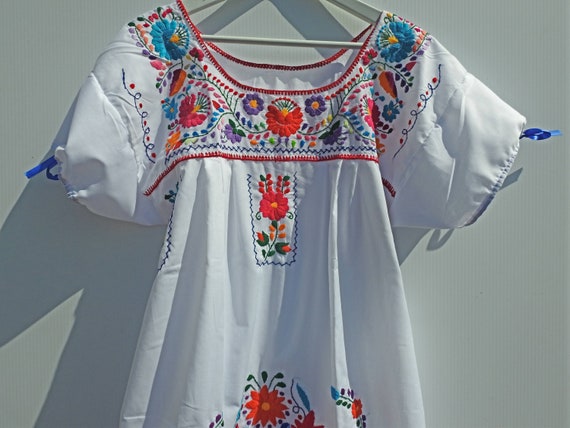 White Mexican dress women