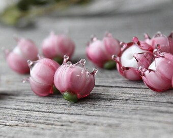 Handmade Flower Lampwork Beads, 1 pc Lampwork Glass Beads, Floral Lampwork Beads, Lampwork Flower Beads, Lampwork Flower