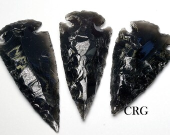 Black Obsidian Arrowhead 2"-2.5" QTY-1 (AR33DG)