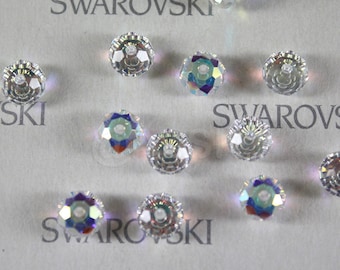 6 pieces Swarovski Elements 5040 6mm RONDELLE Spacer Beads - Crystal Clear AB