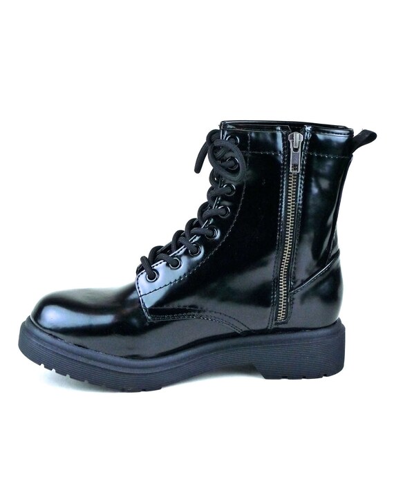 shiny tactical boots