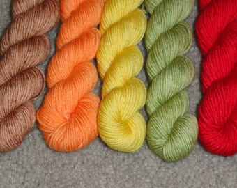 FALLing Leaves Superwash Merino/Nylon Sock Mini Skein Set