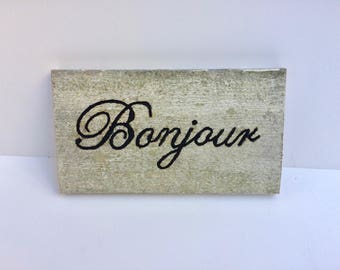 French Barnwood Sign, French Country Decor, French Sign, French Country Welcome Sign, French Country Decor, French Country Cottage Decor