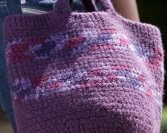 Felted Carry-All Tote Bag Pattern-Bulky wool yarn pattern-PDF-Great for beginner-Pattern only