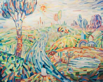 Magic Fields. Oil Painting, Oil Art, Abstract art, Abstract Painting, Landscape Art, Wall Art, Original Oil Art,