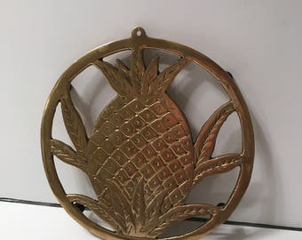 Solid brass pineapple motif trivet