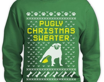 Pugly Ugly Christmas Sweater Men Funny Sweatshirt