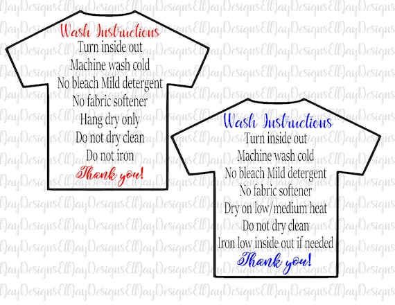 Download Shirt wash instructions svg HTV shirt care card care card