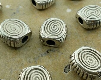 Chunky spiral silver beads