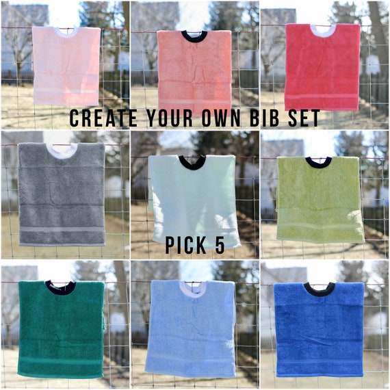pullover bibs set of 5 terry cloth bibs hand towel bibs