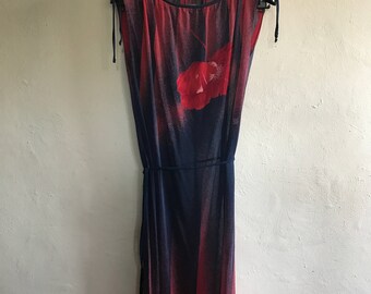 Vintage 70's Sheer Dress With Flower Size 8/16