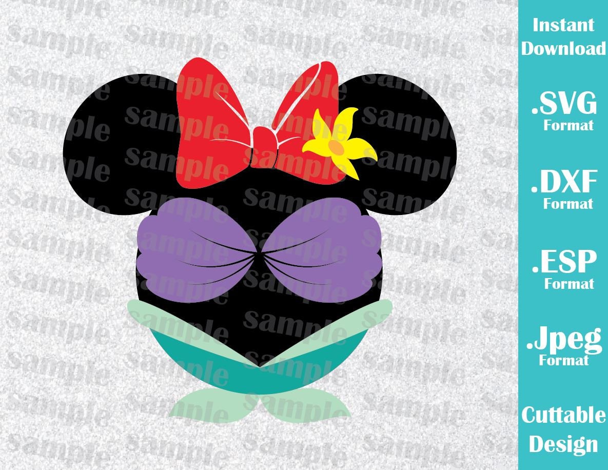 Download INSTANT DOWNLOAD SVG Disney Inspired Princess Ariel Mickey ...