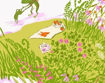 Heather Ross Briar Rose for Windham Fabrics - Frog Pond Lilac - 1/2 yard cotton quilt fabric 516