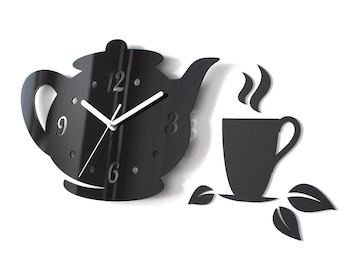 Kitchen Tea Time Clock - Modern Wall Clock