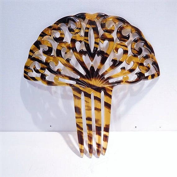 LARGE Hair Comb / Faux Tortoise Shell / Celluloid Mantilla