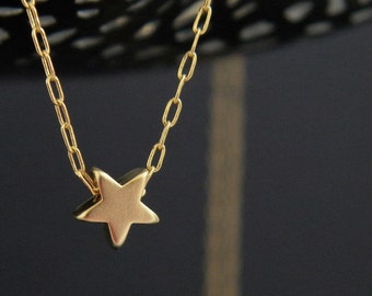 Star Necklace, Gold Star Necklace, Dainty Star Necklace, Tiny Gold Star Necklace, Mini Gold Star, Bridesmaids Gift, Layering Necklace