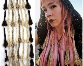 1 Fishtail braid extension. Messy Teardrop Fishtail Braid, your color choice. Clip in hair extension, synthetic fishtail braid. 1 piece