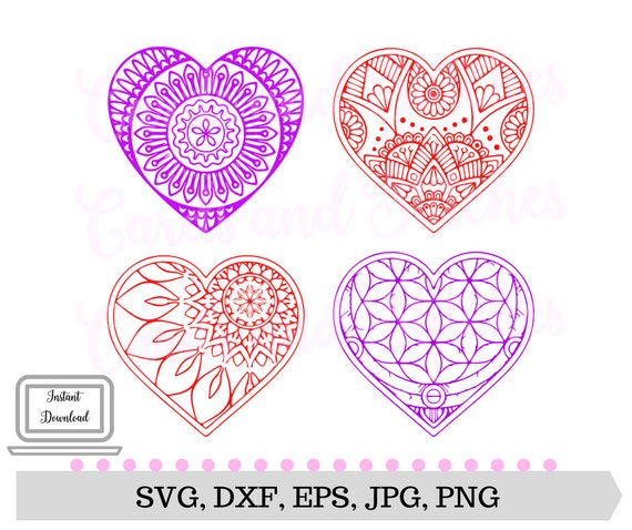 Hearts SVG Mandala Hearts SVG Valentine Hearts SVG