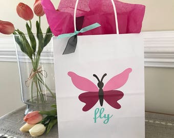 Butterfly Party, Garden Party, 1st Birthday, Birthday, Baby Shower, Wedding, Small & Medium Gift Bag, Party Favor, Sets of 4, 8, 10, 12, 15,