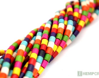 Stone Tube Beads, 4mm Colorful Stone Howlite Column Beads, Stone Beads