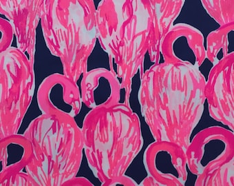 high tide navy via amor dobby cotton fabric square 18"x18" ~ lilly spring 2018 ~ lilly pulitzer