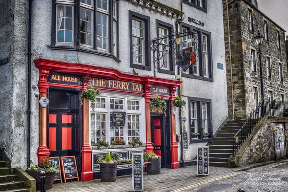 Edinburgh Digital Download, Pub Photo, Bar Photo, Architecture Photo, Restaurant Print, south queensferry, Scotland Photo, Old City