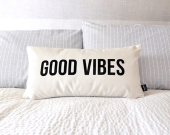 Good Vibes - Velveteen Throw Pillow Cover