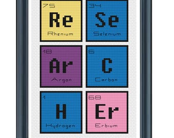 cross stitch pdf periodic table words researcher cross stitch modern cross stitch pattern