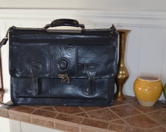 20% OFF! Mother's Day Sale! Sac messager/Labtop Porte-documents 90' cuir rigide Fait en Italie