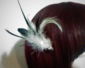 Small Feather Fascinator Barrette Hair Clip