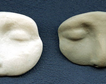 Faces 2 partial faces 1 Faux Stone and one Faux Bone Polymer Clay Shards FSHP 2