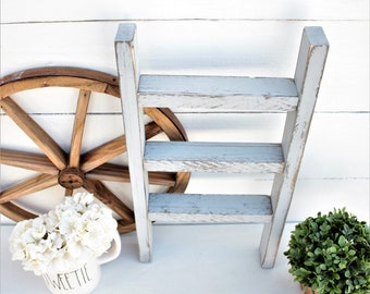 Tea towel Ladder-Mini Ladder-farmhouse-Kitchen ladder-Mini display ladder-Wreath Ladder-Bathroom towel holder-Rustic ladder-Rae Dunn display