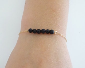 Lava bracelet, 6 Lava stone bracelet, Essential Oil Diffuser bracelet, Aromatherapy on the go