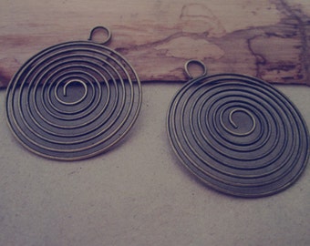 20 pcs Antique bronze coil spring 32mm