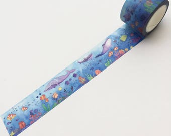 Underwater World Washi Tape // craft // for her // for kids // cute washi // gift // decoration tape // Lunarbay Washi Tape