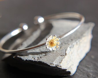 925 silver flower bracelet flower bracelet or earrings