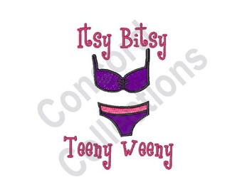 Itsy Bitsy Teeny Weeny - Machine Embroidery Design, Bikini, Bathing Suit